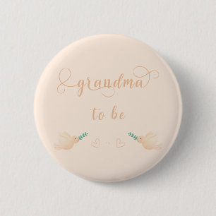 Cute Baby Dove Baby Shower Grandma-to-be Button