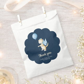 Cute Baby Dragon Blue Boy Thank You Baby Shower Favour Bags