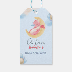 Cute baby dragon dinosaur Balloon baby shower Gift Tags