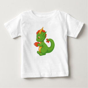 Cute Baby Dragon Holding Cup T-Shirt