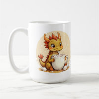 Cute Baby Dragon Hot Chocolate Kids Kawaii Cozy De