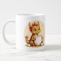 Cute Baby Dragon Hot Chocolate Kids Kawaii Cozy De