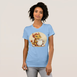 Cute Baby Dragon Hot Chocolate Kids Kawaii Cozy De T-Shirt