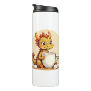 Cute Baby Dragon Hot Chocolate Kids Kawaii Cozy De Thermal Tumbler