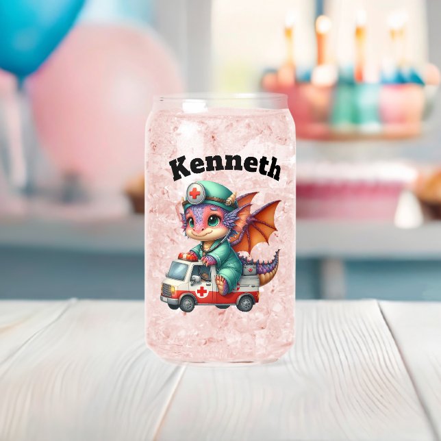 Cute baby dragon in a doctor outfit! can glass (Insitu (Baby Shower))