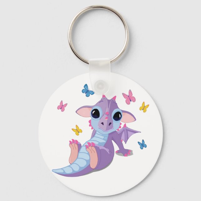 Cute Baby Dragon Key Ring (Front)