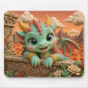 Cute Baby Dragon, Mythical Mouse Pad