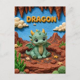 Cute Baby Dragon, Mythical Postcard