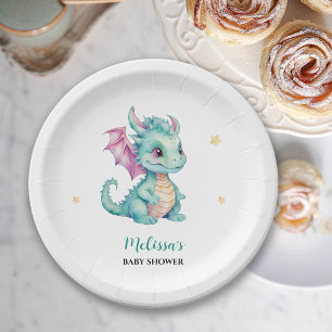 Cute Baby Dragon Paper Plate