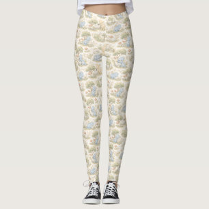 Cute Baby Dragon Pastel Woodland Pattern (1) Leggings