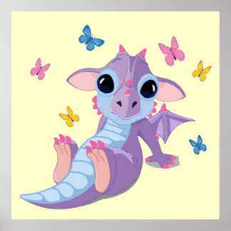 Cute Baby Dragon Poster