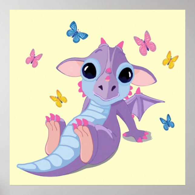 Cute Baby Dragon Poster (Front)