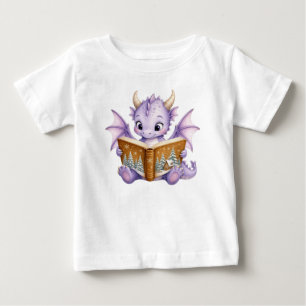 Cute Baby Dragon Reading Book Storybook T-Shirt