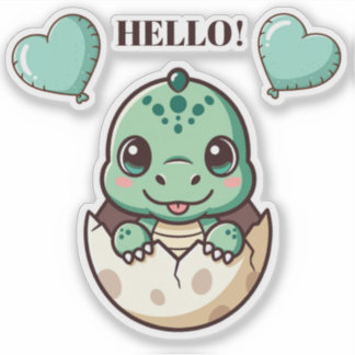 Cute Baby Dragon Sticker – Hello Dragon Hatching f