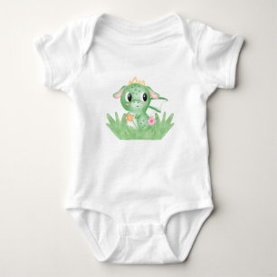 Cute Baby Dragon Watercolour Baby Bodysuit