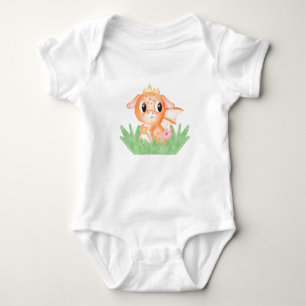 Cute Baby Dragon Watercolour Baby Bodysuit