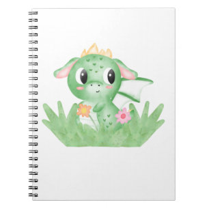 Cute Baby Dragon Watercolour Notebook