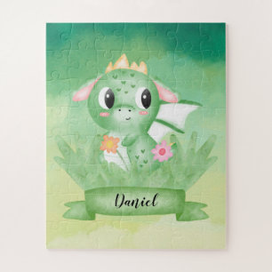 Cute Baby Dragon Watercolour Puzzle