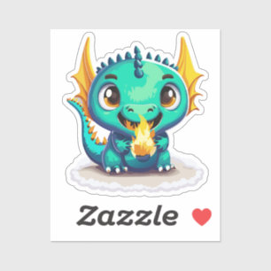Cute Baby Dragon With His First Fire Ball