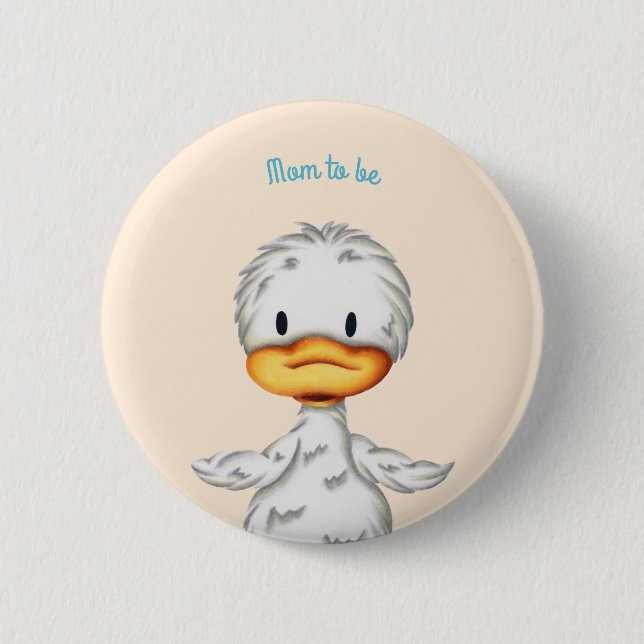 Cute Baby Duck Bird Illustration Kids 6 Cm Round Badge (Front)