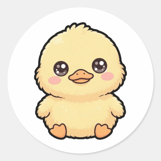 Cute Baby Duck Chick Classic Sticker (Front)