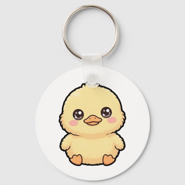 Cute Baby Duck Chick Keychain (Front)