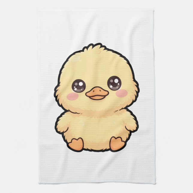 Cute Baby Duck Chick Kitchen Towel (Vertical)