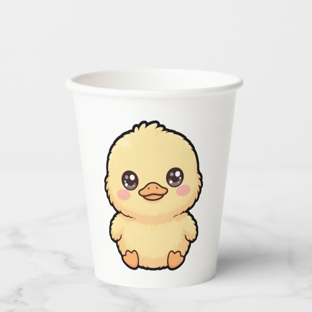 Cute Baby Duck Chick Paper Cups (Front)