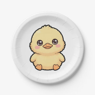 Cute Baby Duck Chick Paper Plate