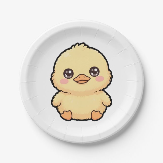 Cute Baby Duck Chick  Paper Plate (Front)