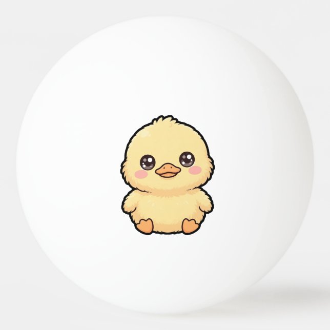 Cute Baby Duck Chick Ping Pong Ball (Front)