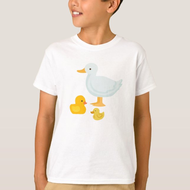 Cute Baby Duck Mascot Design T-Shirt (Front)
