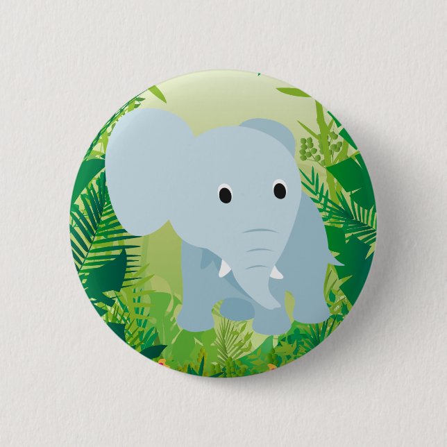 Cute Baby Elephant 6 Cm Round Badge (Front)