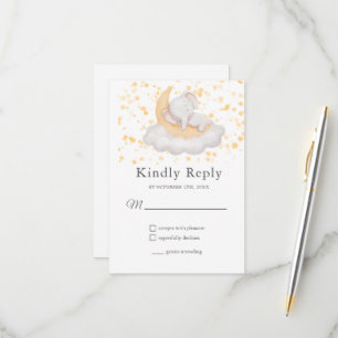 Cute Baby Elephant Baby Shower Party  RSVP Card
