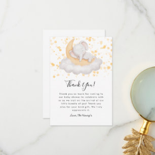 Cute Baby Elephant Baby Shower Party  Thank You Card