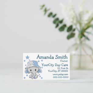 Cute Baby Elephant Boy Business Card