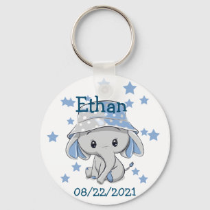 Cute Baby Elephant Boy Key Ring