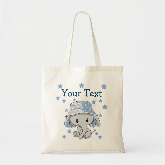 Cute Baby Elephant Boy   Tote Bag (Front)