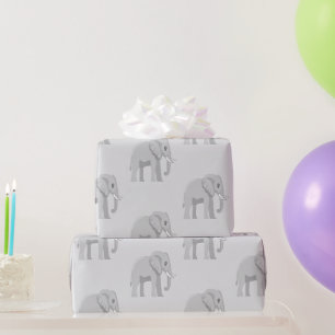 Cute Baby Elephant by the Lake - Birthday Wrapping Paper