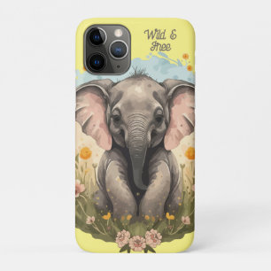Cute Baby Elephant Calf Wildflower Wanderlust  Case-Mate iPhone Case