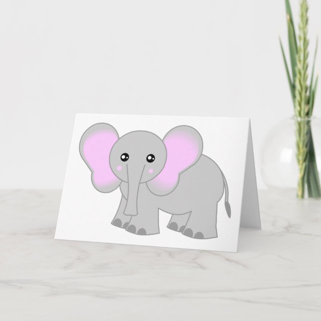 Cute Baby Elephant Card (Front)