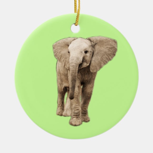 Cute Baby Elephant Ceramic Tree Decoration (Front)