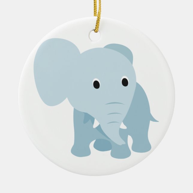 Cute Baby Elephant Ceramic Tree Decoration (Front)