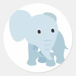 Cute Baby Elephant Classic Round Sticker