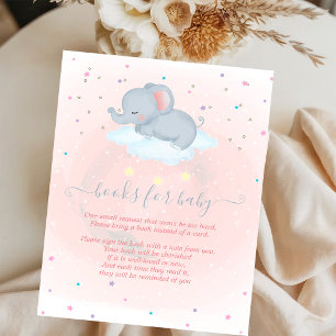 Cute baby elephant,Cloud, Stars Baby Shower  Enclosure Card