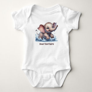 Cute baby elephant customisable  bodysuit