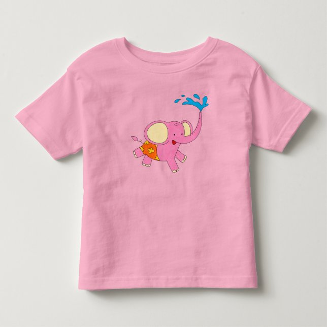 Cute Baby Elephant Design Element Toddler T-Shirt (Front)