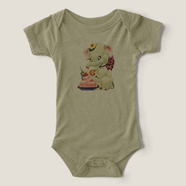 Cute Baby Elephant Eats (Design Front)