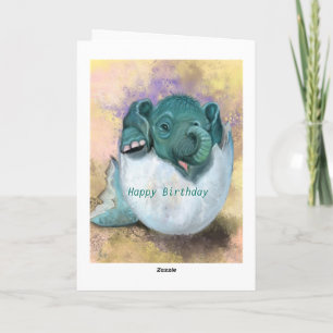 Cute Baby Elephant Funny Birthday Card