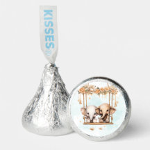 Cute Baby Elephant Gender Neutral Twin Baby Shower